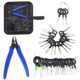 Keadic 42 Pcs Terminal Removal Tool and Wire Cutter Set with Storage Bags, Electric Wire Connector, Pin Release Kit for Cars, Motorcycles, Car, Household Appliances