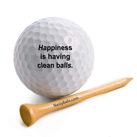 Funny, Slightly Naughty Personal Messages Printed on Sleeve of 3 Golf Balls | Makes Great Gift for Your Favorite Golfer (Clean Balls)