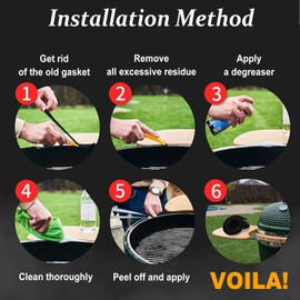 High Temp BBQ Gasket, Smoker Gasket Seals, for Smokers – BBQ Gasket Smoker Seal Self Stick, High Heat Grill Gasket Seal Tape for Accurate Barbecue Temperature Control Performance (5M*1.3CM)