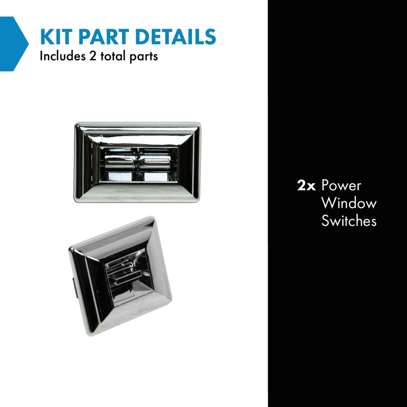 TRQ Chrome Power Window Switch Pair Set of 2 for