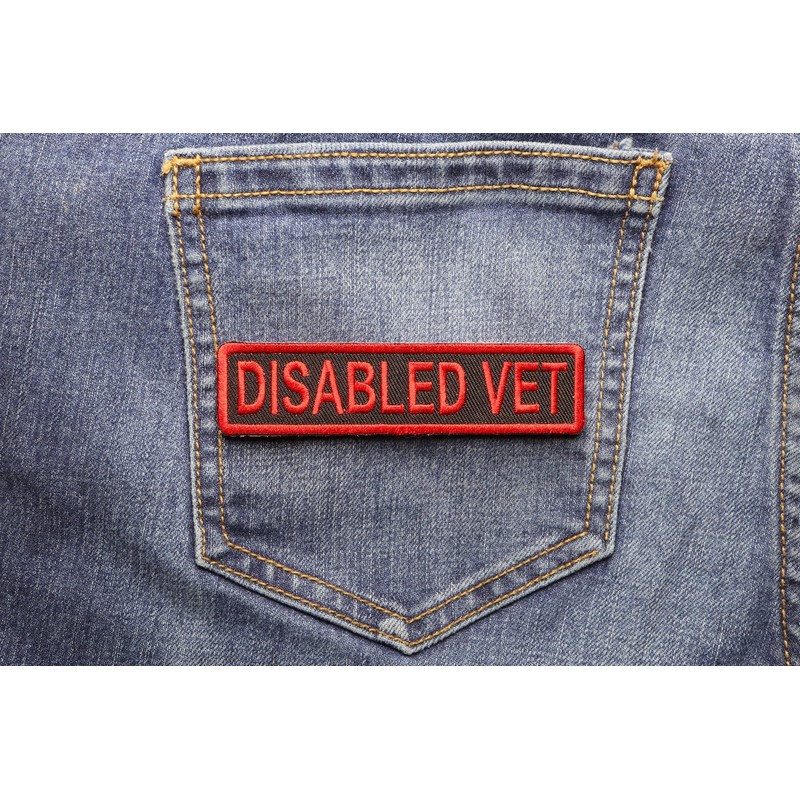Disabled Vet Patch - 4x1 inch. Embroidered Iron on Patch