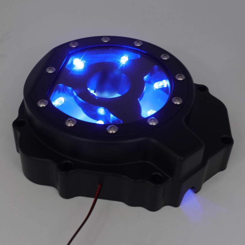 HONGK 2005-2008 Suzuki GSXR1000 Black w/ Blue LED Left Engine