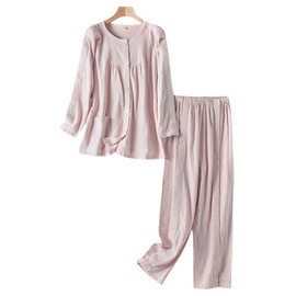 Siomlana Bedridden Patient Clothing,Patient Clothes,Disability Clothing with Full Opening on Both Sides,Suitable for Fracture Patients,Paralyzed ElderlyPost Surgery Dialysis(Women,Pink,M)