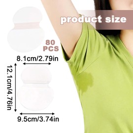 LUMOOM 80 Stück Achselpads, Schweißpads Herren Damen, achsel schweiß pads, selbstklebend, Zuschneidbare achselschweißpolster, Unsichtbare Antitranspirant Absorbent