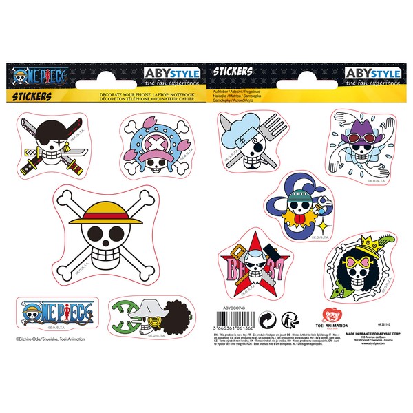 Abystyle ONE PIECE - Skulls - Set de 2 planches