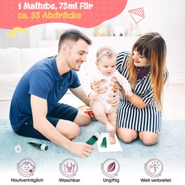 Taricor 75 ml Footprint Baby, Baby Footprint Set with Sponge Attachment, Non-Toxic Paint for Baby Footprint for Newborns, Gift Stamp Children, Handprint Baby for Home School