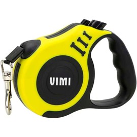 Vimi Correa Retractil De 3 Metros para Mascotas Perros pequeños Y Gatos (Amarillo)