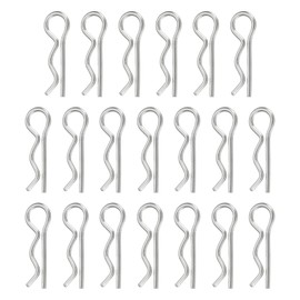 uxcell 50 Pcs Hitch Pin Clip, 1.2mm x 21mm R Clips 304 Stainless Steel Retaining Wire Hair Pins Cotter Pin Assortment Kit Clips for Trailer Tractors Mower Carts Truck Pin Clip, Silver
