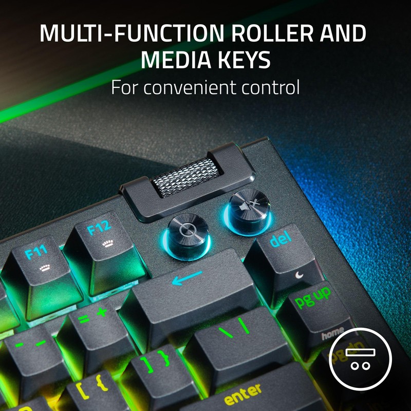 Razer BlackWidow V4 75% Mechanical Gaming Keyboard: Hot-Swappable Design -