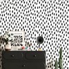 HAOKHOME Black Peel and Stick Wallpaper Modern Dots Wall Paper