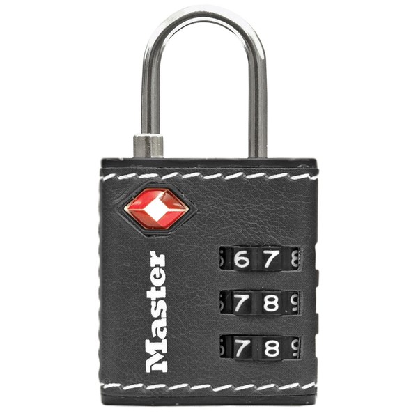 Master Lock 4692JADGRY Padlock, TSA Lock, Dial, Password Setting, Small, Leather Style, Main Body Width 1.2 inches (30 mm), Inner Diameter 0.7 inches (19 mm), Suitcase, Travel Bag, Key for