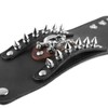 HZMAN Men's Metal Rivet Skull Leather Bracelet Punk Rock Bike