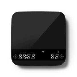 KitchenTour CaféMetric Coffee Scale with Timer 0.1g/2000g - Precision Scale for Espresso & Pour Over - Water Flow Speed Mode and Coffee Powder-to-Liquid Ratio Mode - Rechargeable, LCD Display-Black