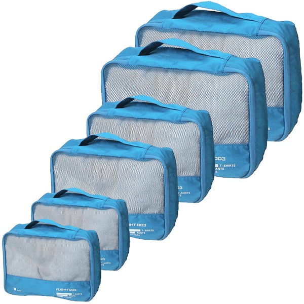 El mejor juego de cubos de embalaje organizadores de equipaje de viaje accesorios de viaje, 【24 pulgadas】Azul cielo, Fit 24-inch luggage,