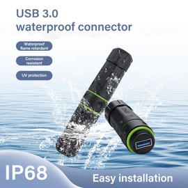 PNGKNYOCN USB 3.0 Waterproof Connector，IP68 USB Female to Female Outdoor Waterproof Coupler,for Outdoor Data Transfer/Charging