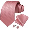 DiBanGu Blush Pink Tie Stripe Ties for Men Jacquard Woven