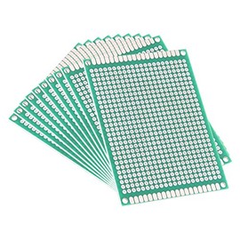 Sourcingmap 10pcs 6x8cm Double Sided PCB Board Universal Printed Circuit Proto Board for DIY Soldering Electronic Projects Practice Test Circuit