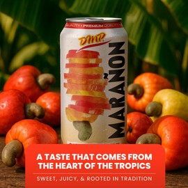 De Mi Pais Cashew Juice with Pulp, Premium Quality, Marañon Juice Content, Refreshing Fruit Beverage, Perfect for Groceries, Canned Organic Juice, Delicious Drinks, Size 16.57 Fl Oz, 6-Pack