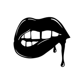 World Design Lip Bite Dripping Notebook Car Laptop 5.5" (Black)