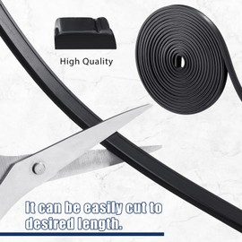 Tondiamo 134 Inches Flexible Magnetic Strip Insert Shower Door Magnetic Strip Replacement Long Roll for Crafts for Framed Semi Framed Swinging Glass Shower Doors, Black(1 Roll)