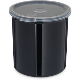 Carlisle Contenedor comercial redondo para almacenamiento, Colección con tapas, color liso, capacidades 1.14 L - 1.89 L., 1 unidad, Negro, 1.13 L