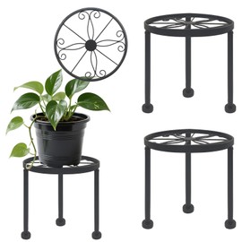 2 Pcs Metal Flower Pot Stand, Short Plant Stand Plant Stand Indoor, Duty Plant Rack for Multiple Plant Indoor or Outdoor