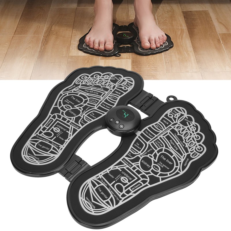 Rechargeable EMS Foot Massage Pad Foldable Adjustable Foot Massager Stimulator