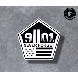 JEK Services 9 11 01 Never Forget Waterproof Sticker Decal - 2 Inch (Set of 2), Standard Lamination