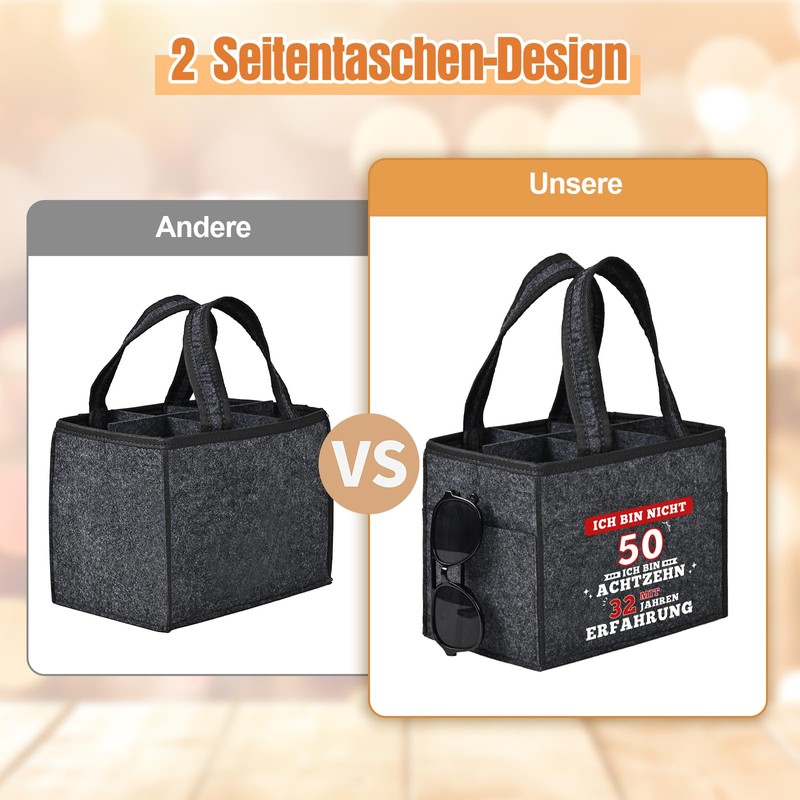 Alishomtll Birthday Gift Bottle Bag for Men, gray, Handbag holder