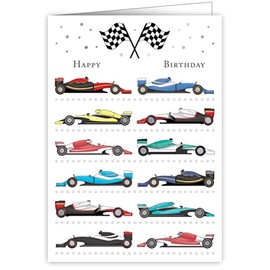 Quire Mac Classic Card Birthday Race Cars, 115 x 163mm