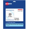 Avery Rectangle Labels with Sure Feed, 1" x 4", 200