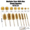 MAXMAN Bore Brush Set, 8pcs Brass Wire Brush for Drill,