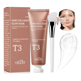 🔥 Paquete de mascarilla facial peel off mascarilla colageno elasticidad e hidratación reduce la flacidez y opacidad con cepillo  Vitaminas y Minerales