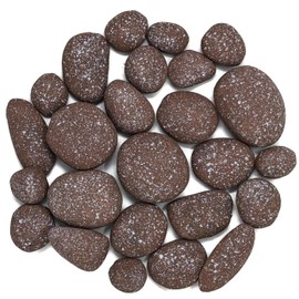 Midwest Hearth Ceramic Stone Set for Gas Fire Pits and Fireplace (25 Pieces) (Tweed)