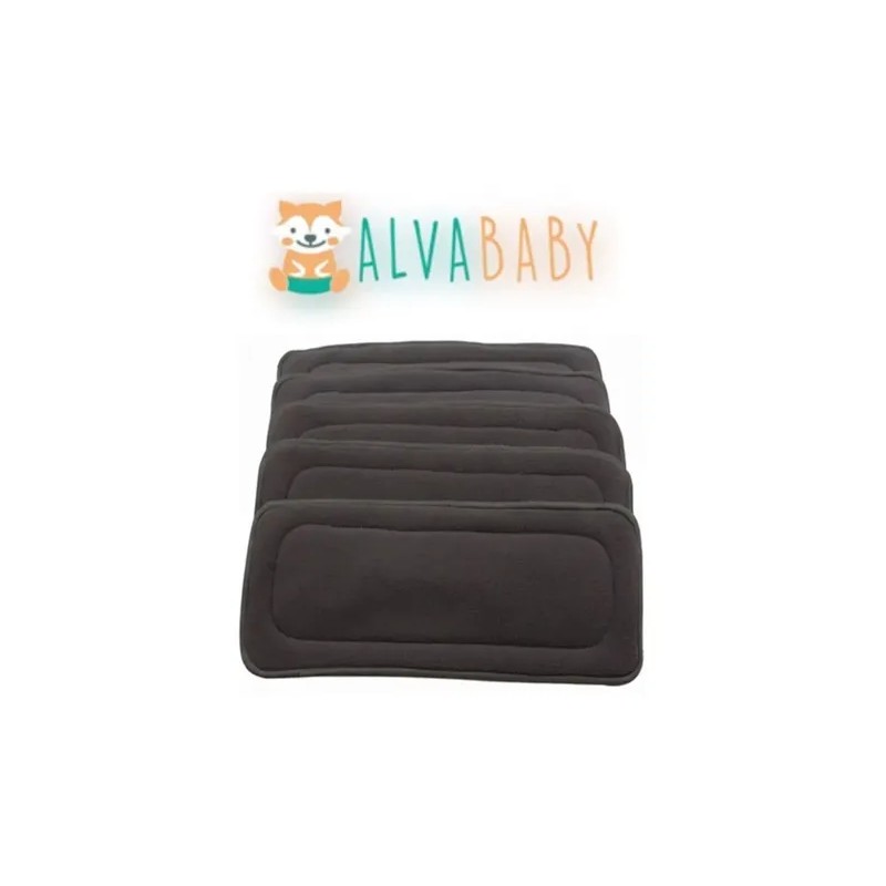 5 Absorbentes Nocturnos Charcoal 5 Capas Alva Baby Original