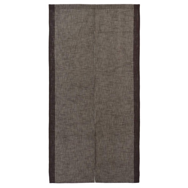 Sunny day fabric Noren Slub Line 85cm Wide x 170cm Length Brown 100% Cotton Sideline Two Tone
