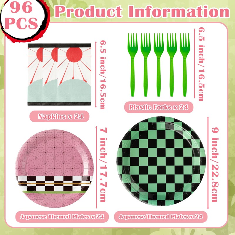 Z1juce Hibachi Japanese Party Tableware - Hibachi Birthday Party Decoration