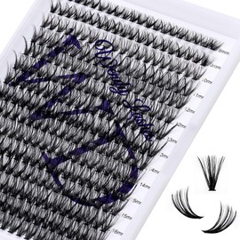 DIY Lash Clusters for Eyelash Extensions: Ultra-light, Natural, Fluffy, Manga, Wispy, Waterproof, Anime, Manga, Cat Eye, C Curl, 8-16mm Mixed, 40P, Wendy Lashes, 1226