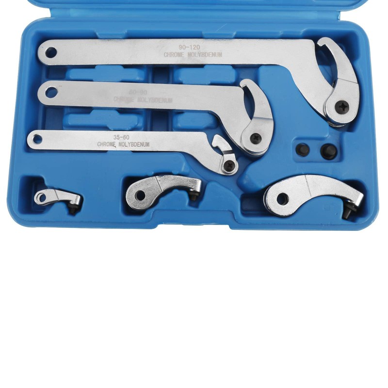 KUNTEC 8PCS Adjustable C Pin Spanner Hook Wrench Tool Set,