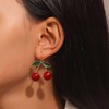 Xduargs Boho Cherry Dangle Earrings Vintage Fruit Cherry Earrings Red