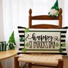 Ogiselestyle Happy St Patricks Day Shamrock Stripe Throw Pillow Cover,