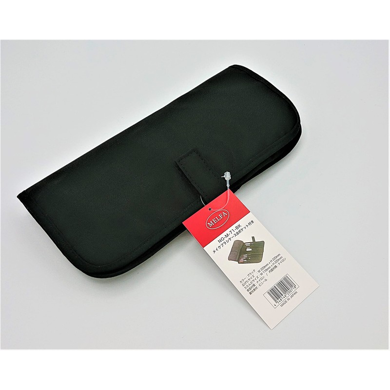 Made in Japan, Makeup Brush Case with 8 Pockets, Black