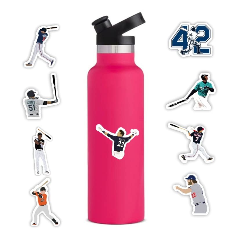 Set of 100 Baseball Stickers, Waterproof Baseball Stickers, Suitable for