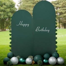 7.2FT Hunter Green Arch Backdrop Cover, Spandex Fitted Wedding Arch Stand Covers 2-Sided Round Top Chiara Arch Backdrop Cover for Wedding Ceremony Birthday Party Baby Shower Banquet Decoration