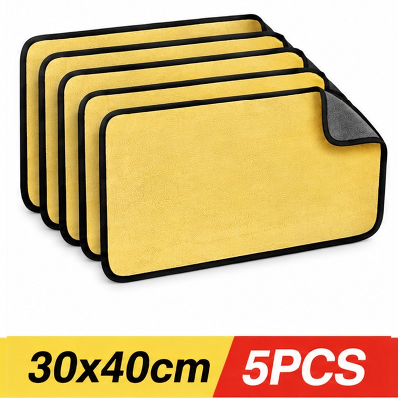Microfiber Cleaning Towels for Car Care – Thickened Absorbent Yellow
