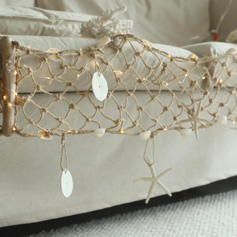 MIYA LIFE Seashell Garland Ocean Light for Beach Decor 7.2FT