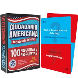 US Citizenship Flash Cards: Study Guide: Ciudadania Americana Spanish and English. Flash Cards incluye Audios Online. USCIS 100 Preguntas y respuestas