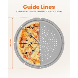 LYNG Pizza Pans 16 Inch 2 Pack Silicone Round Pizza Pan With Holes,Nonstick Pizza Tray, Dishwasher Safe, Suitable For Home Kitchen Dark Baking Red