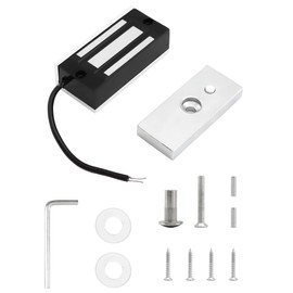 QWORK Electric Magnetic Lock, 60kg 130LBs Holding Force Electric Magnetic Lock for Door Access Control System Electromagnet Fail-Safe NC Mode