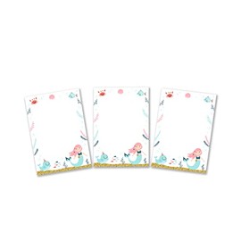 12 Mini Notepads Mermaid Party Bags for Children's Birthday Party Favours for Girls Girls Birthday A7 Format